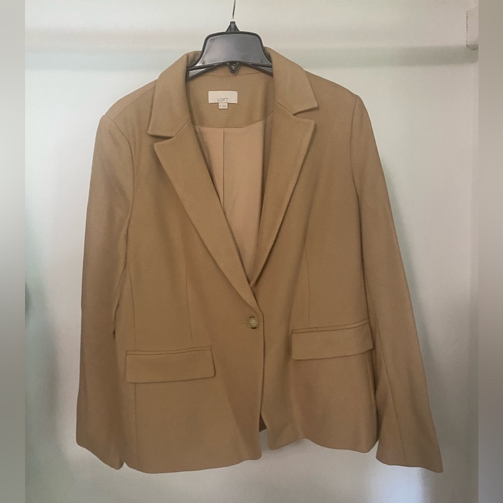 LOFT Tan Blazer Classic Tailored Suit Jacket